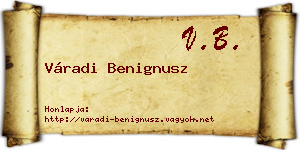 Váradi Benignusz névjegykártya